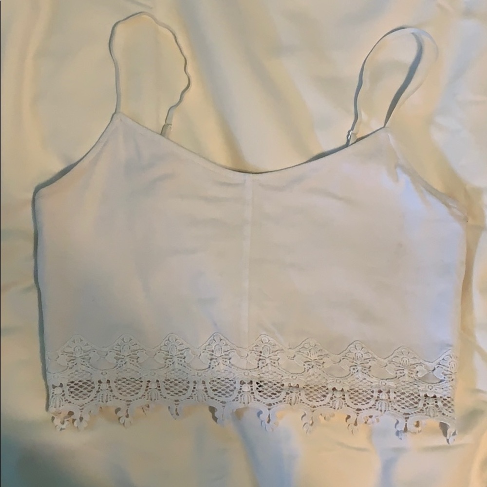 White crochet crop top